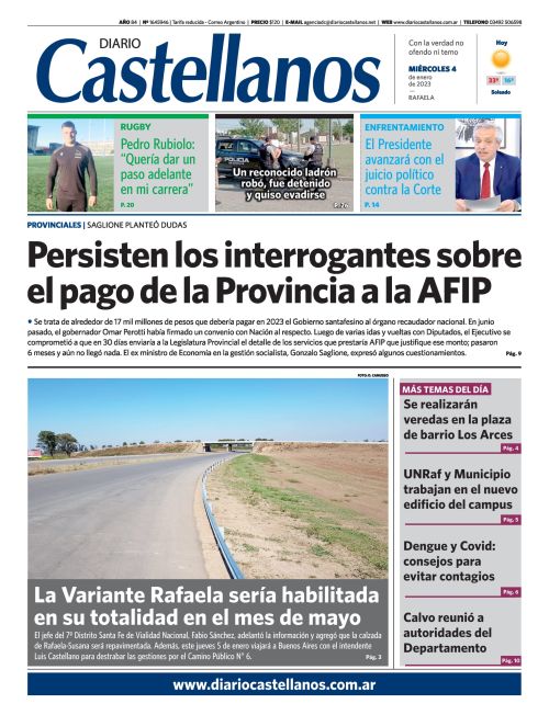 Tapa y diario Castellanos….Informate!!!