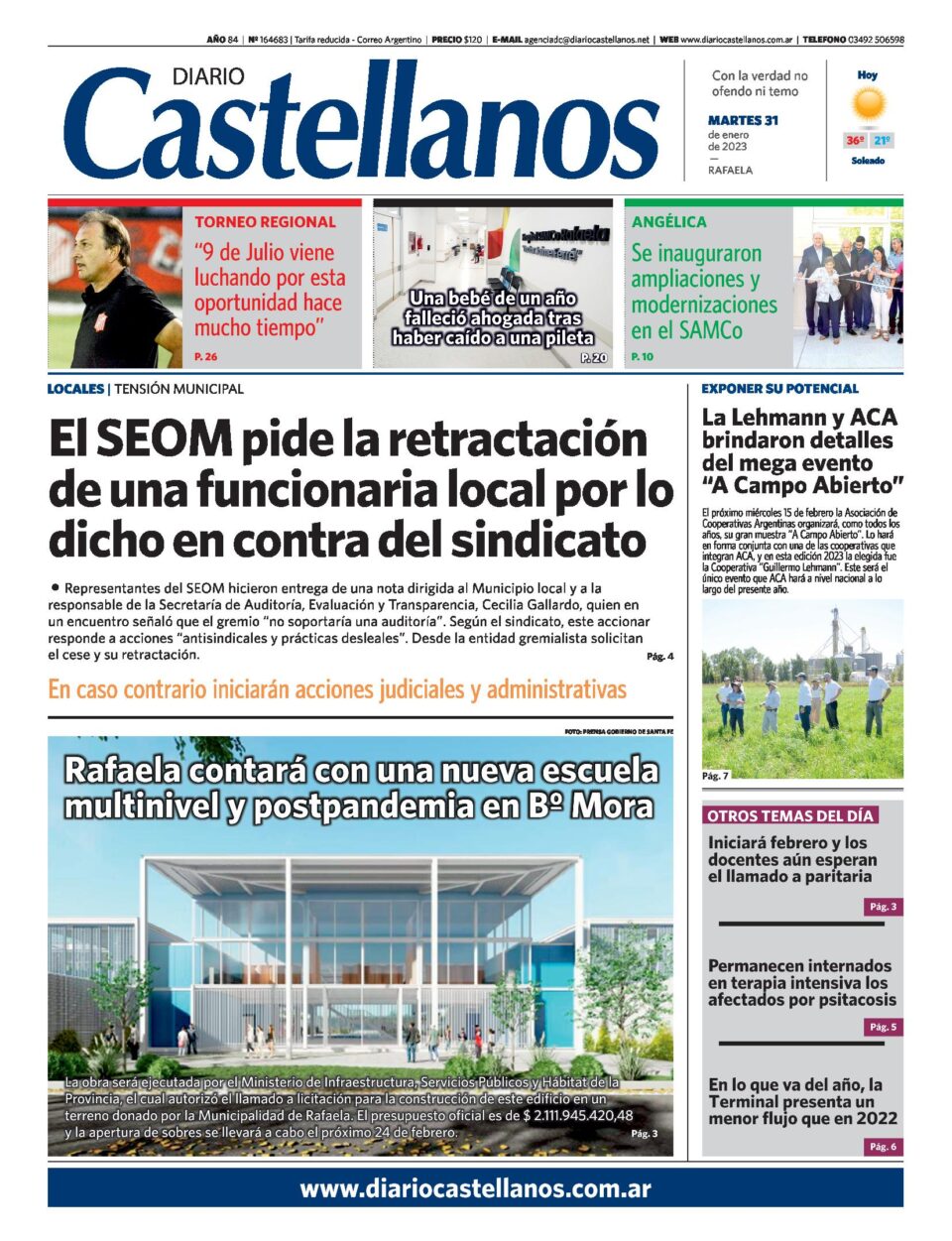Tapa y diario Castellanos….Informate!!!!