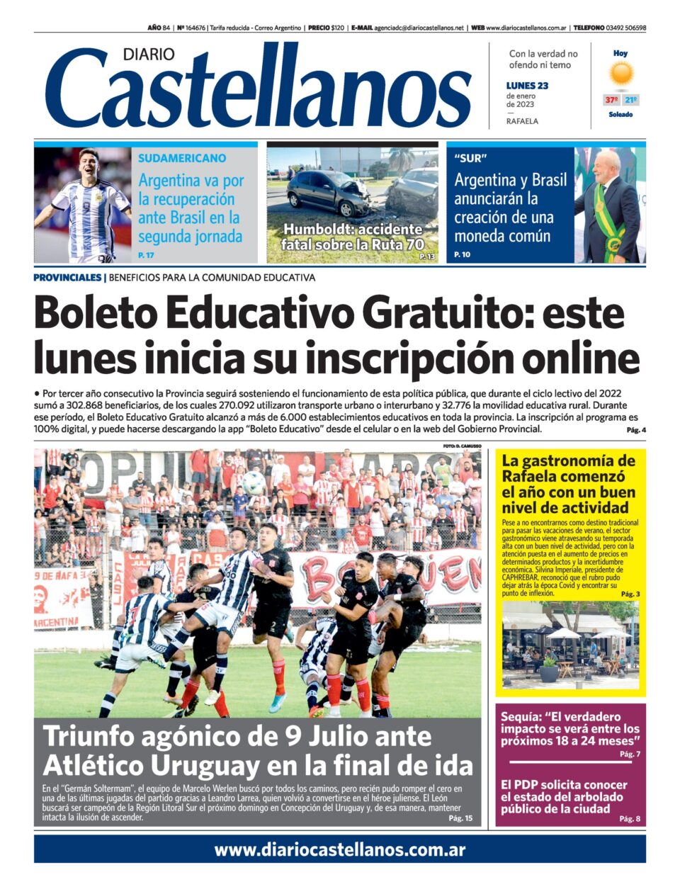 Tapa y diario Castellanos…Informate!!!!