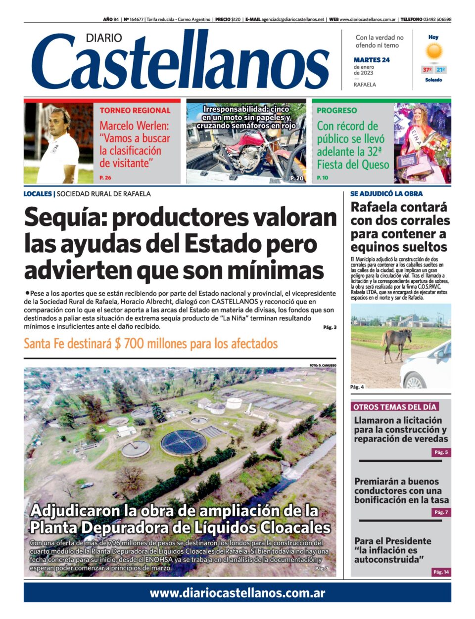 Tapa y diario Castellanos,,,Informate!!!