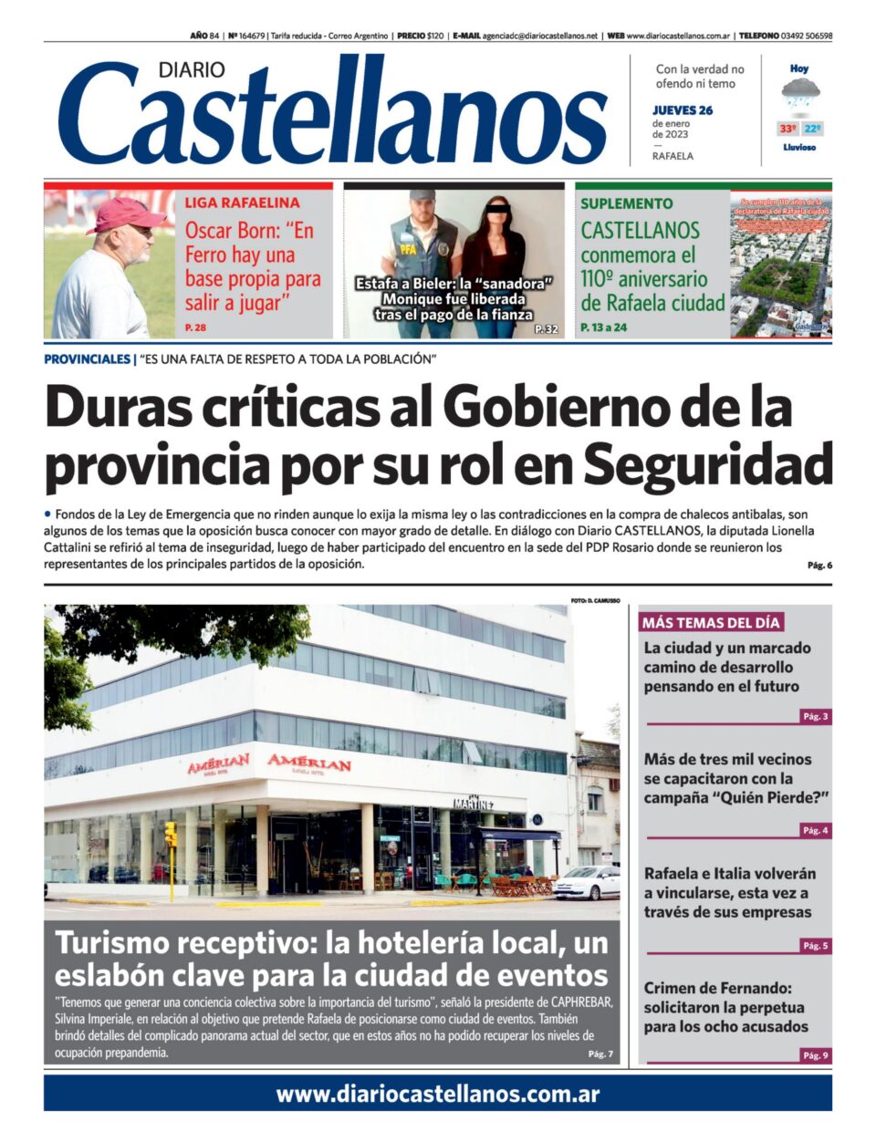 Tapa y diario Castellanos…..Informate!!!