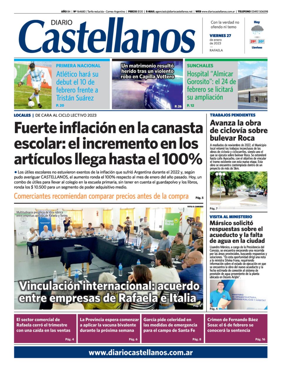 Tapa y diario Castellanos….Informate!