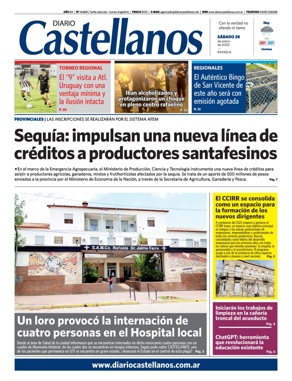 Tapa y diario Castellanos….Informate!!!!!