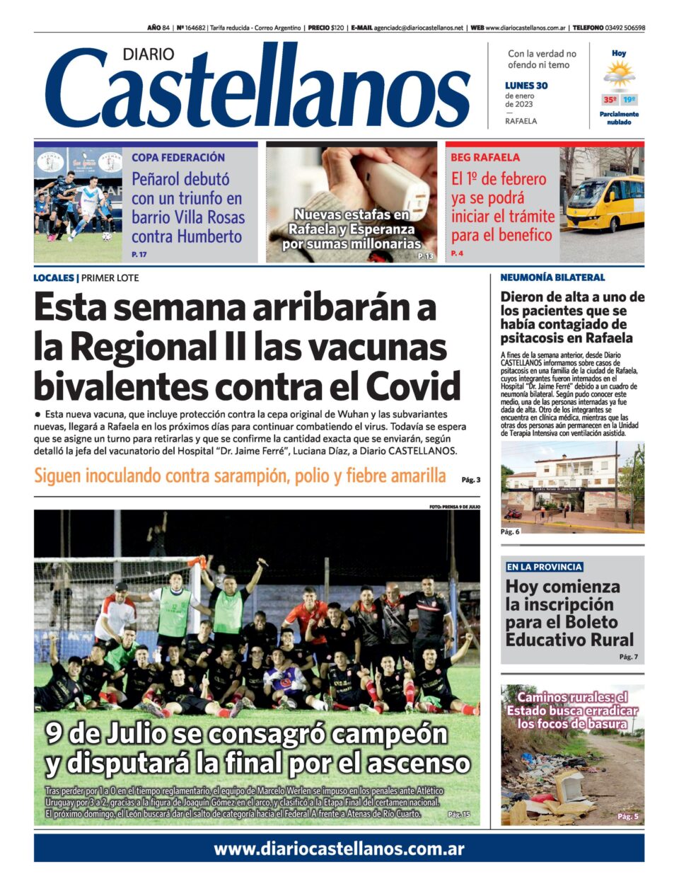 Tapa y diario Castellanos…..Informate!!!!!