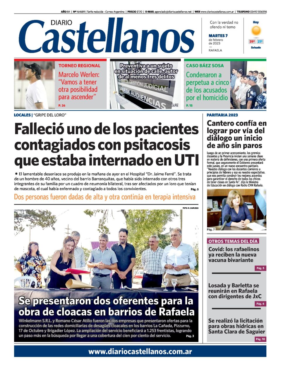 Tapa y diario Castellanos….Informate!!!!