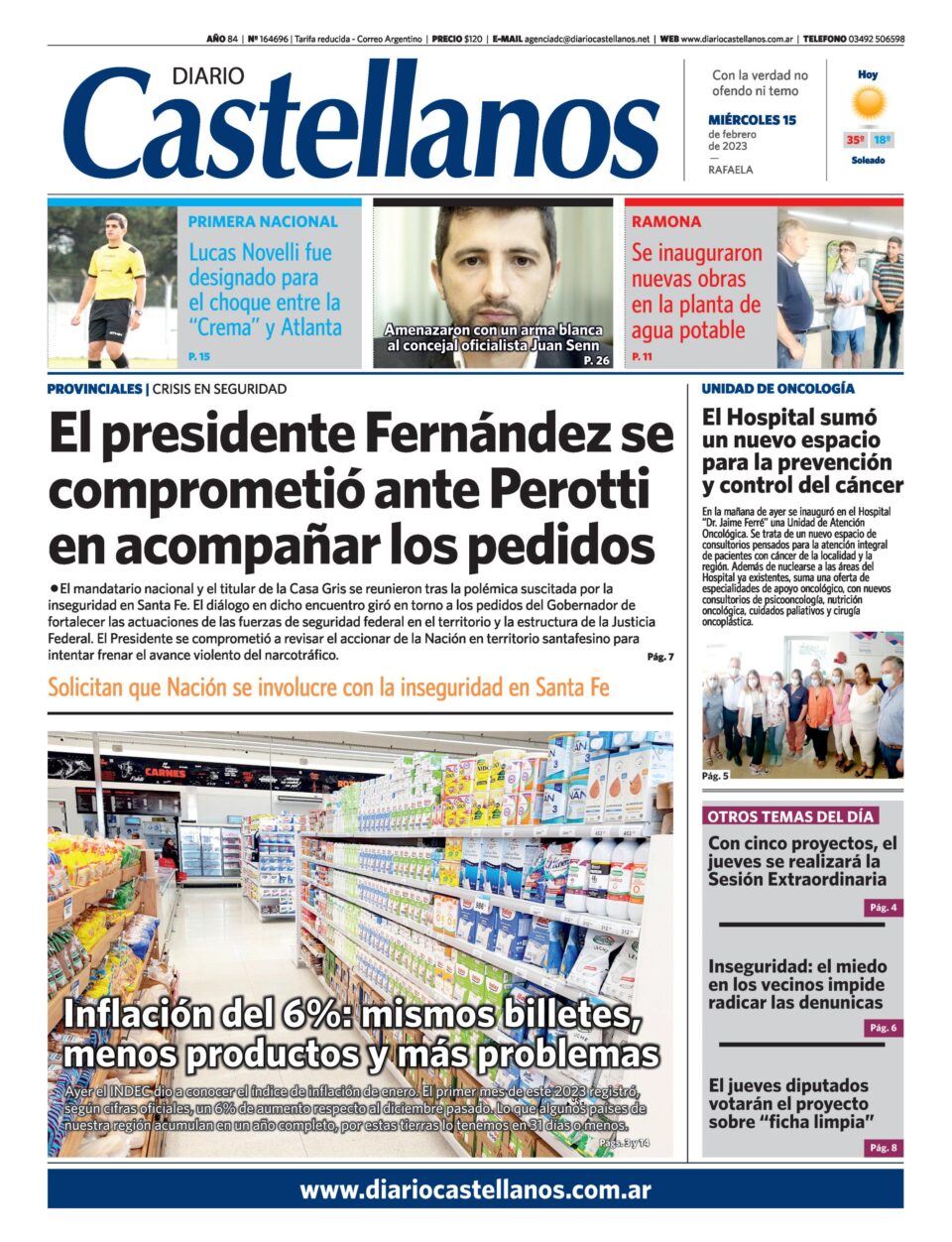Tapa y diario Castellanos….Informate!!!!!