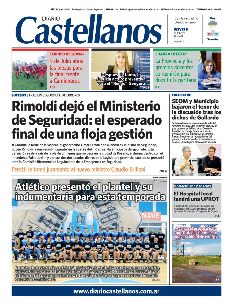 Tapa y diario Castellanos….Informate!!!!