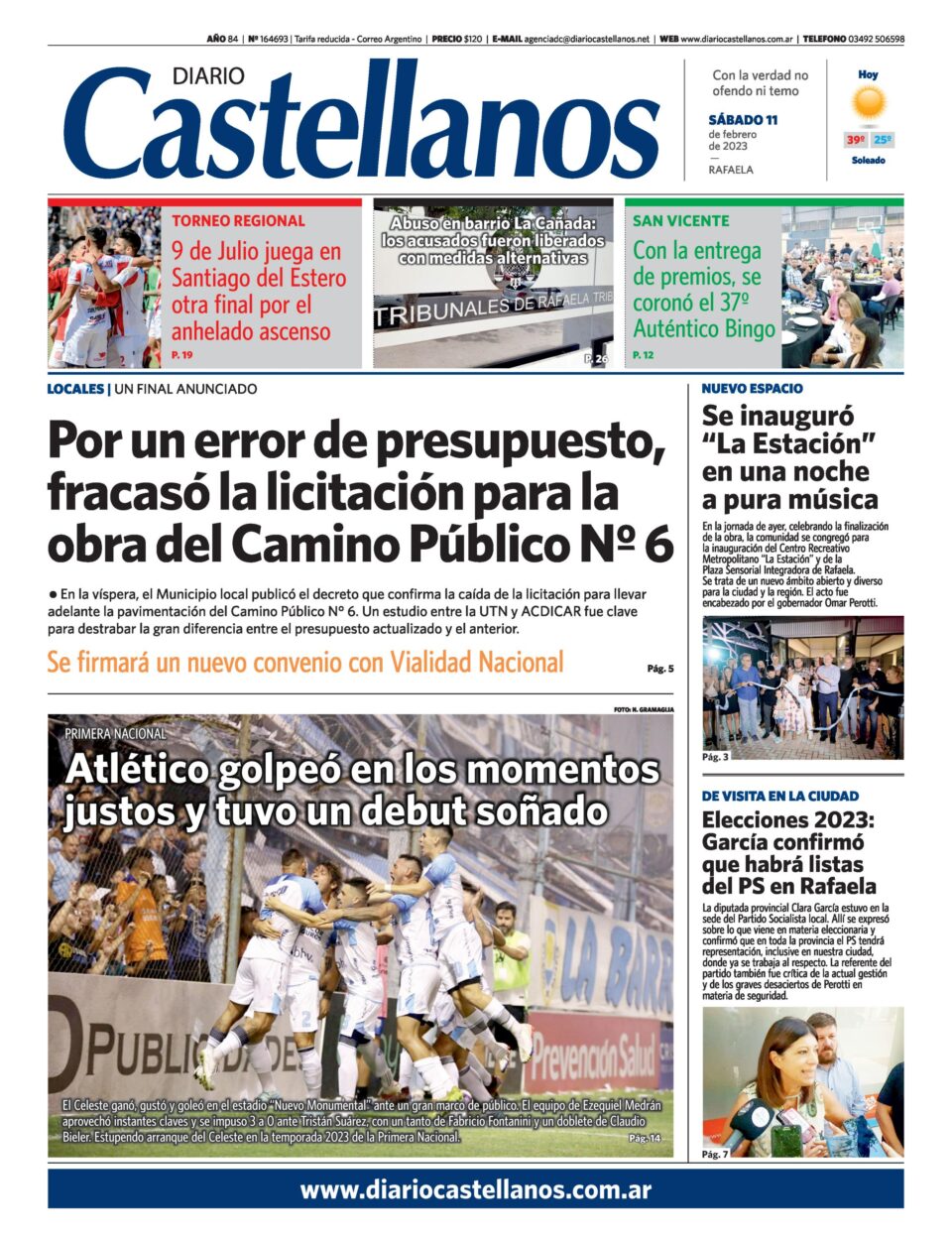 Tapa y diario Castellanos….Informate!!!!