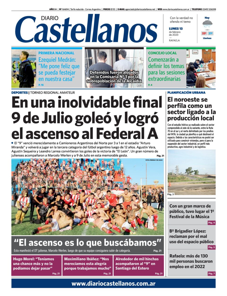 Tapa y diario Castellanos….Informate!!!!