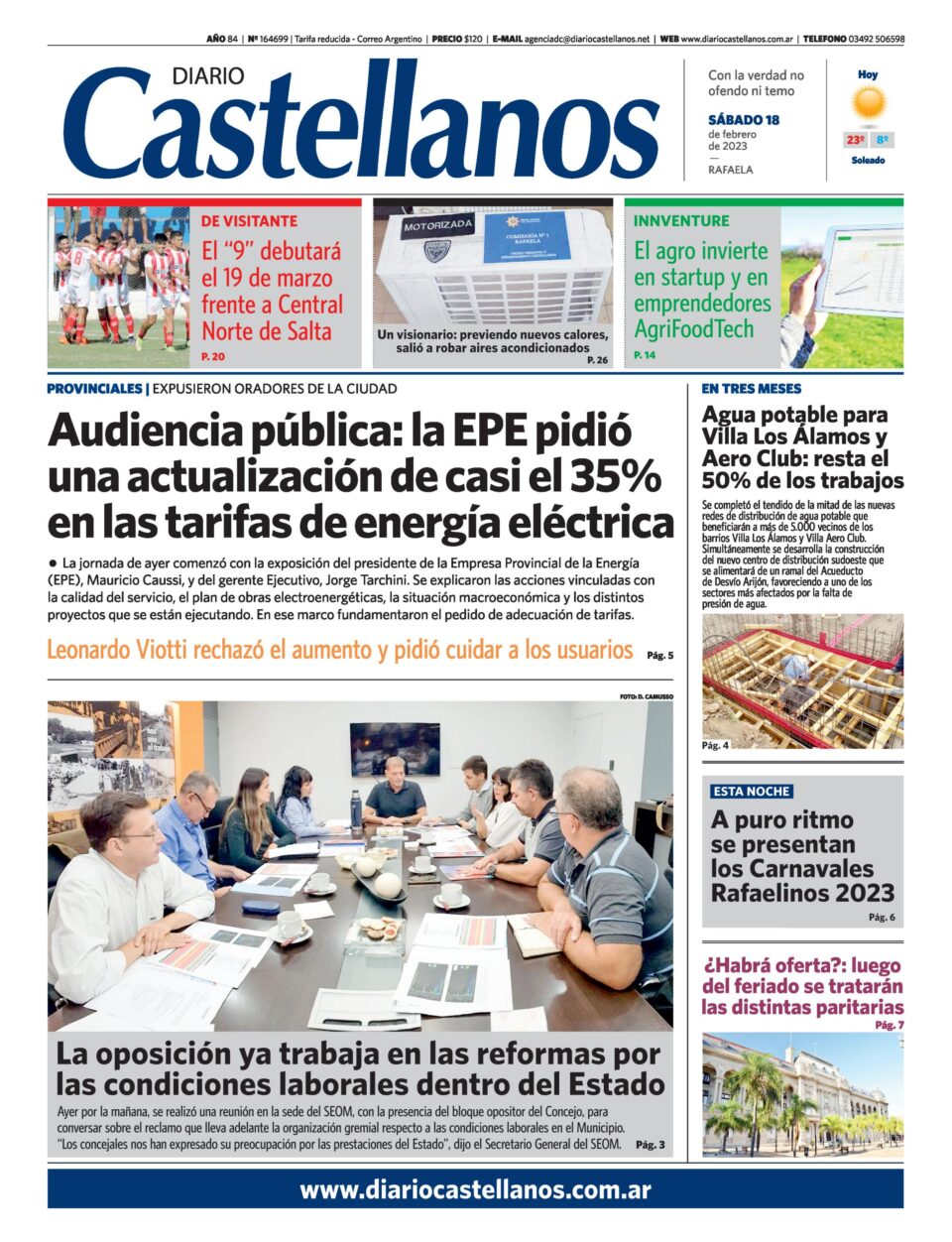 Tapa y diario Castellanos….Informate!!!!