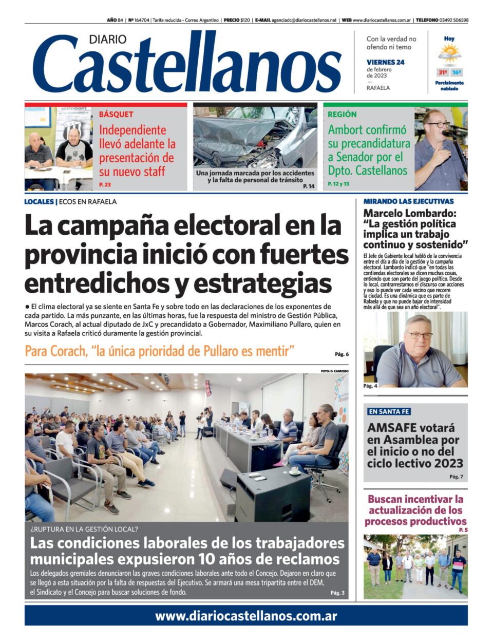 Tapa y diario Castellanos…Informate!