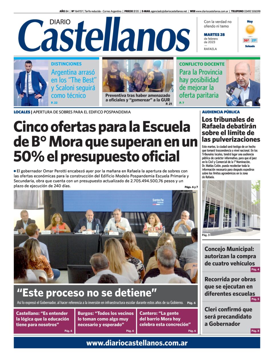 Tapa y diario Castellanos…Informate!!!