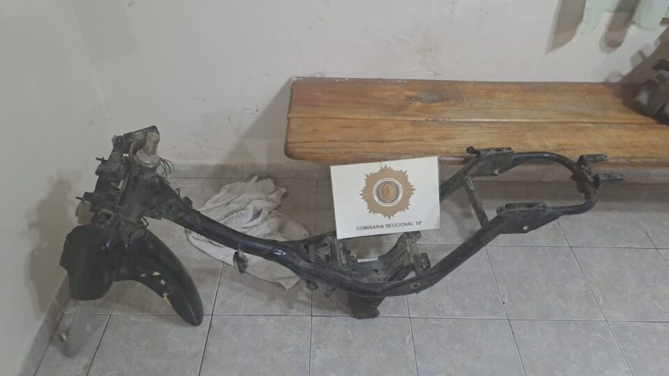 SECUESTRARON EL CUADRO DE UNA MOTO