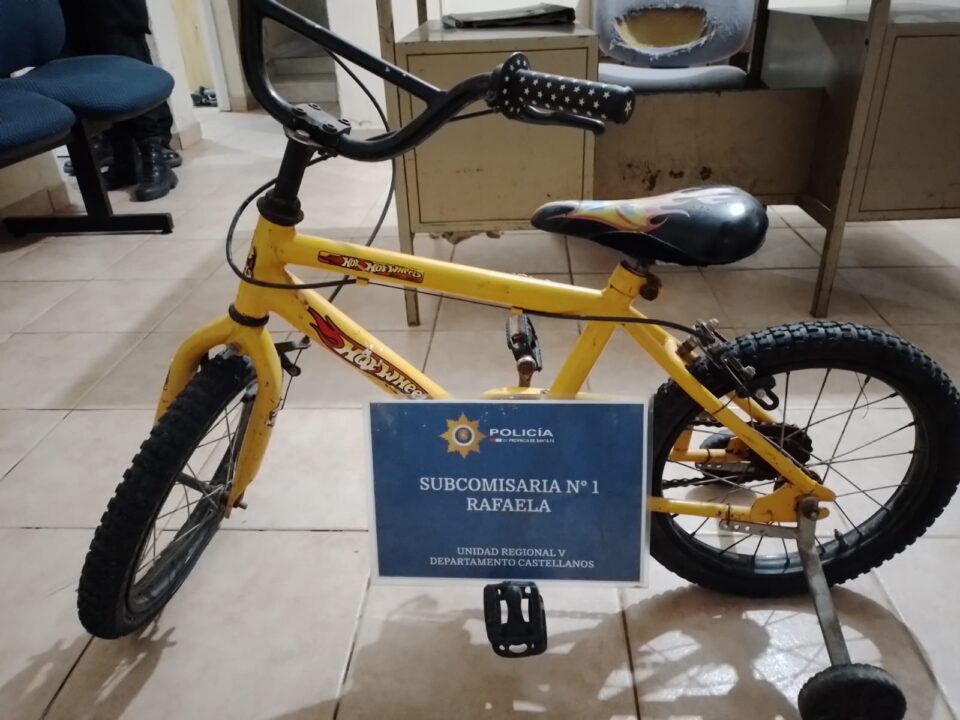 SECUESTRARON UNA BICICLETA DE NIÑO