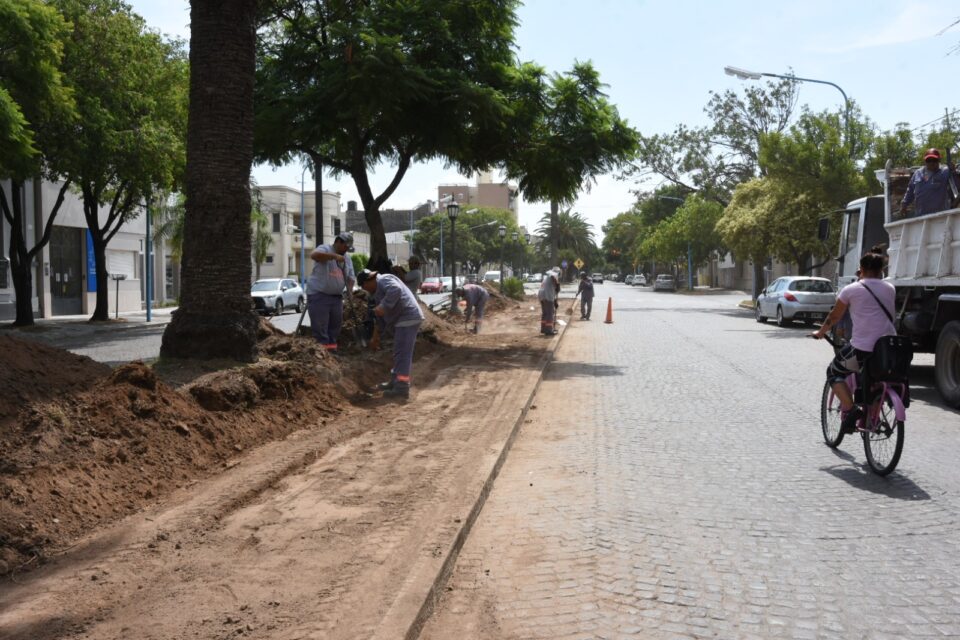 Avanza por bulevar Yrigoyen el plan de ciclovías y ciclocarriles en la ciudad