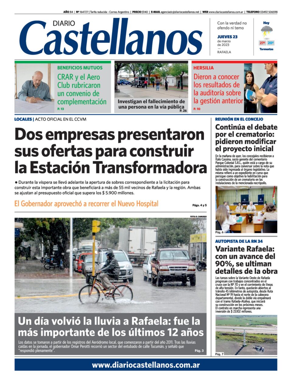 Tapa y diario Castellanos….Informate!!!
