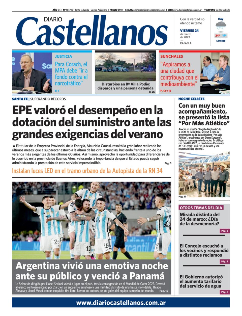 Tapa y diario Castellanos….Informate!!!!