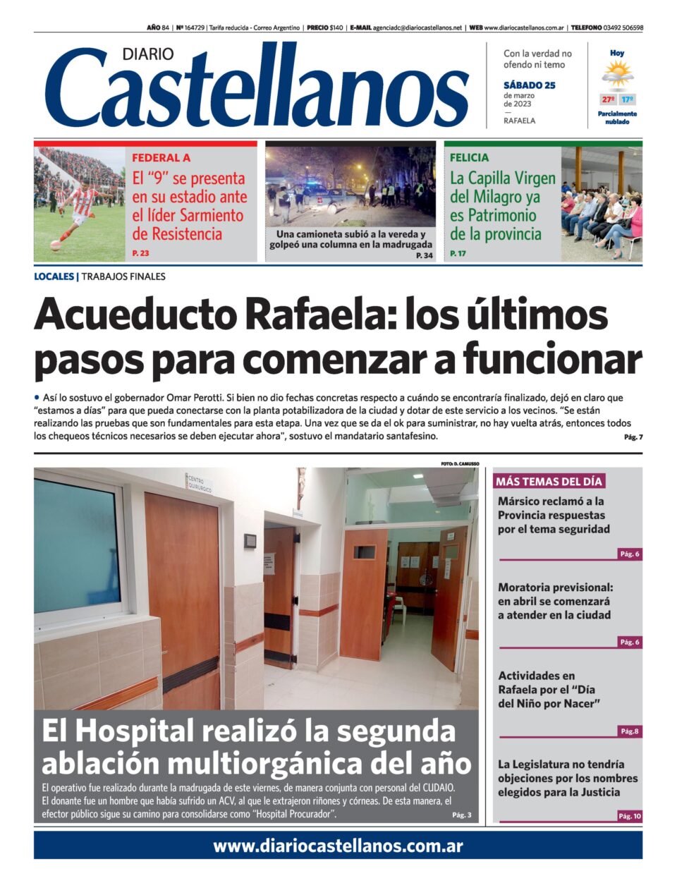 Tapa y diario Castellanos…Informate!!!