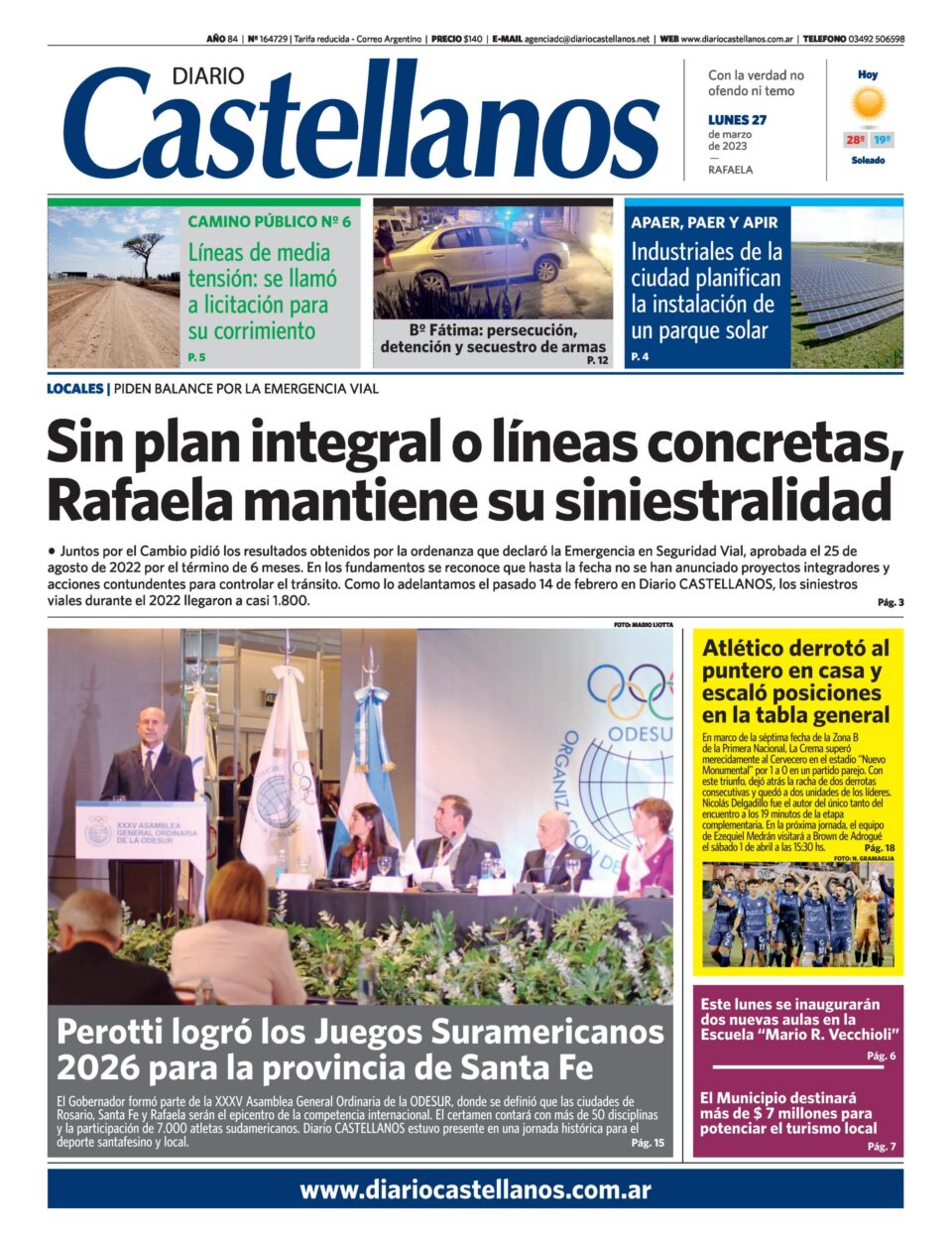 Tapa y diario Castellanos….Informate!!!