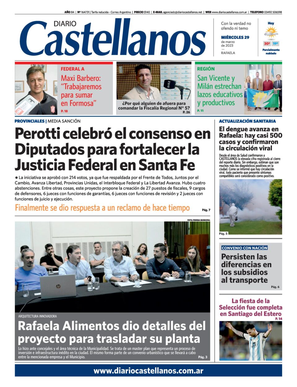 Tapa y diario Castellanos….Informate!!!!!
