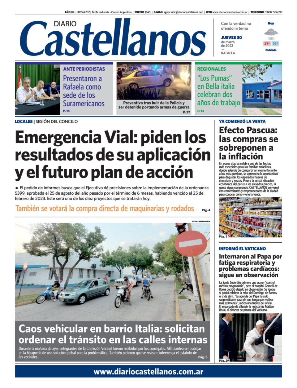 Tapa y diario Castellanos….Informate!!