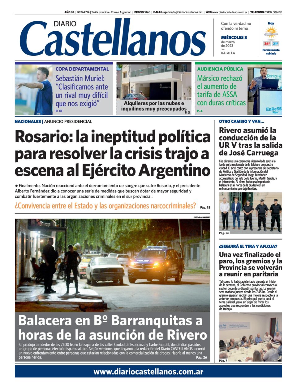 Tapa y diario Castellanos….Informate!!!!