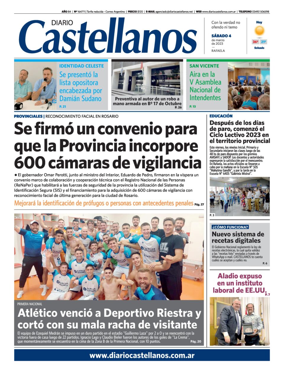 Tapa y diario Castellanos….Informate!!