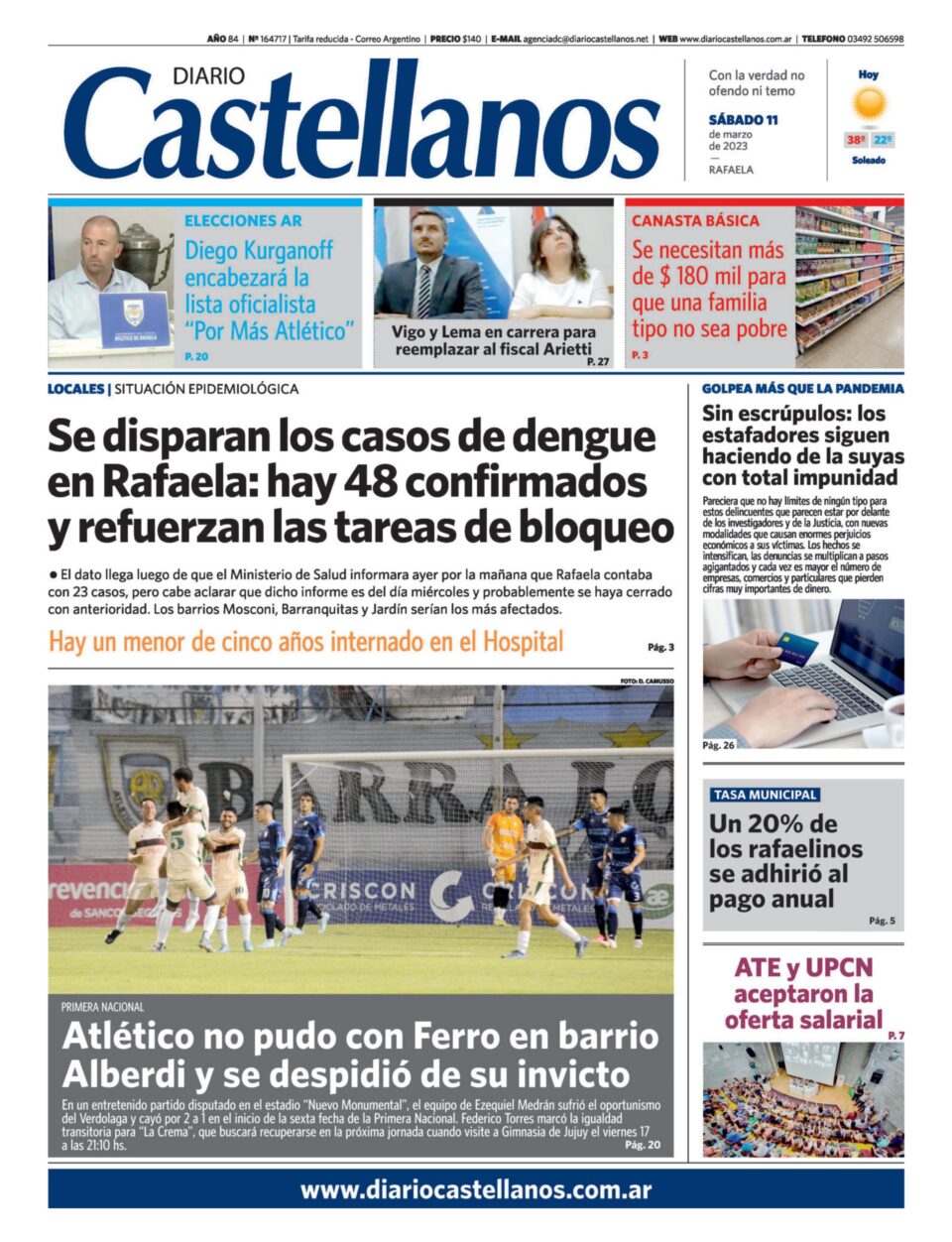 Tapa y diario Castellanos….Informate!!!!!
