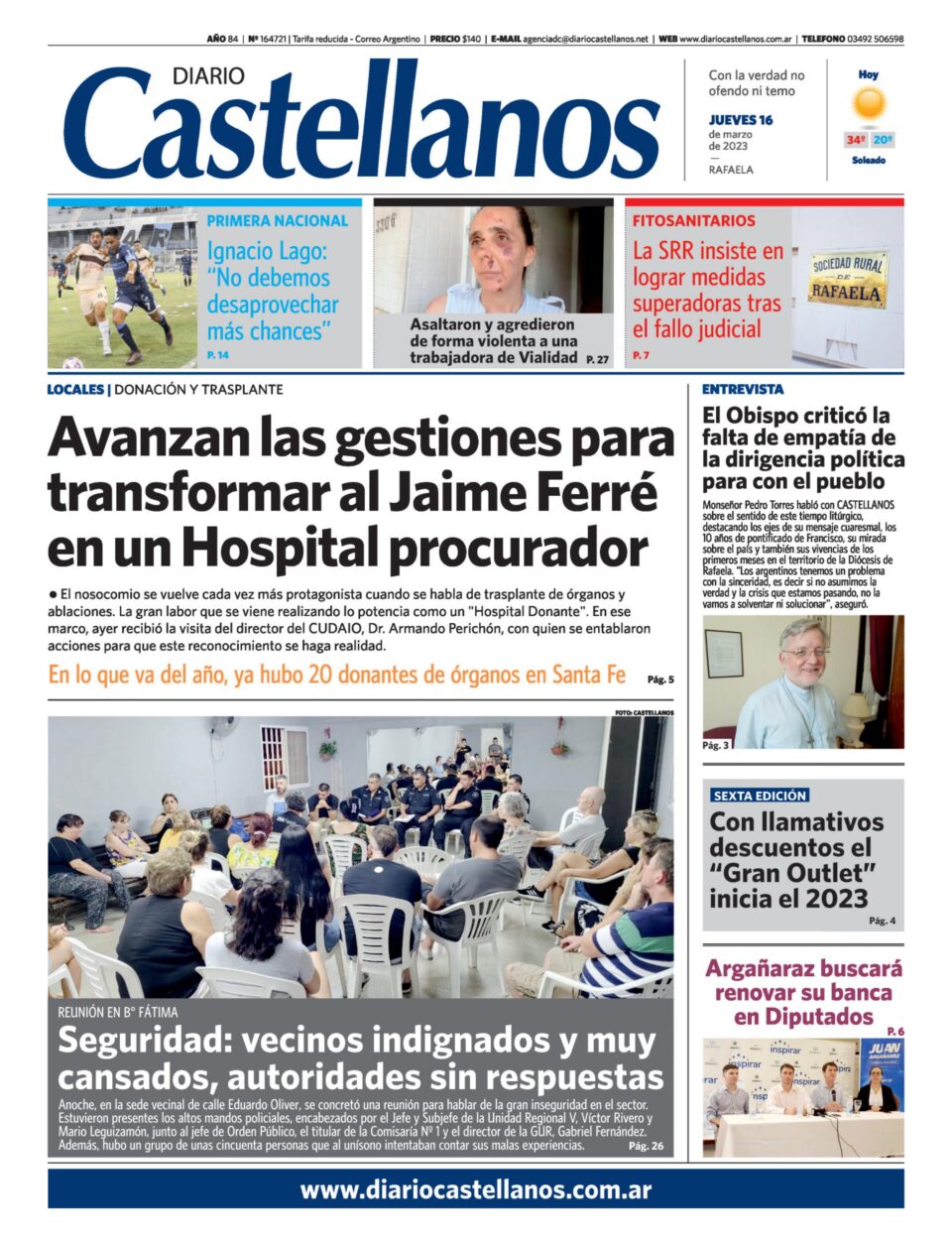 Tapa y diario Castellanos….Informate!!!