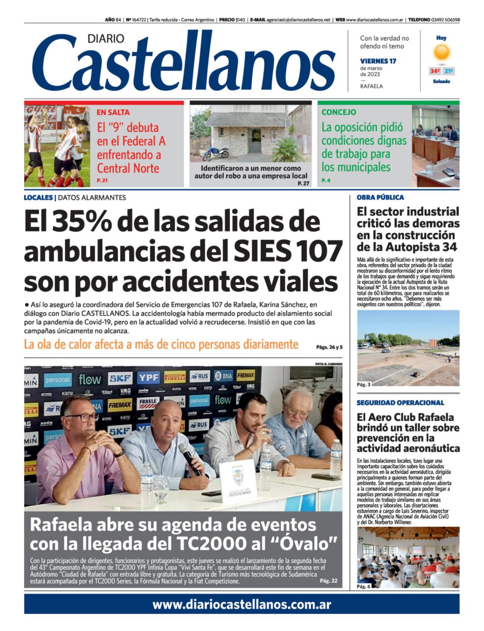 Tapa y diario Castellanos….Informate!!!!!