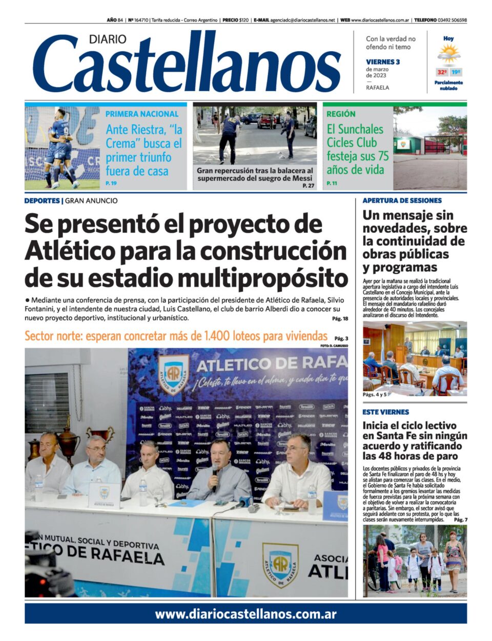 Tapa y diario Castellanos….Informate!!!!!