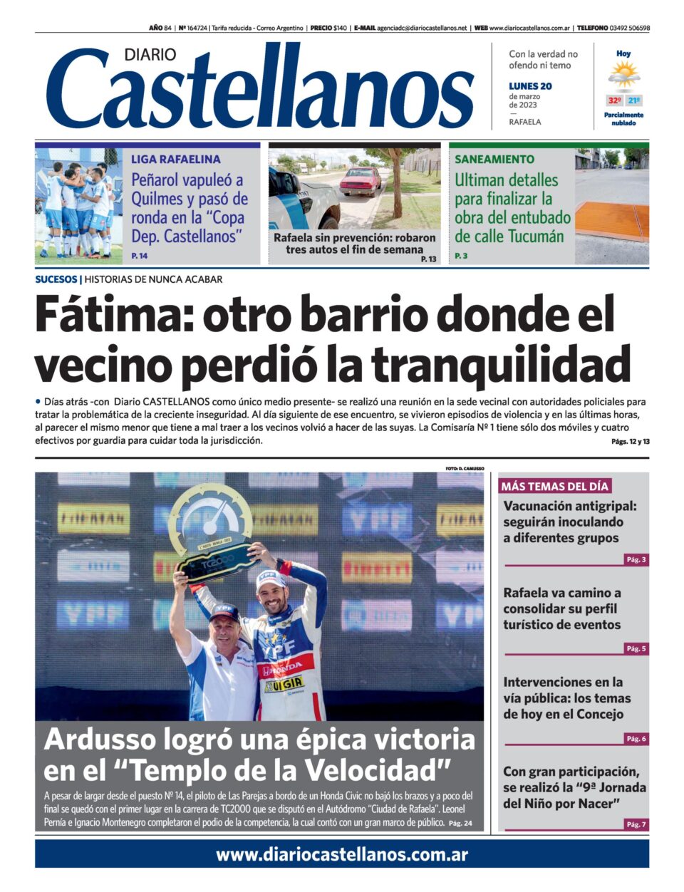 Tapa y diario Castellanos…Informate!!!!