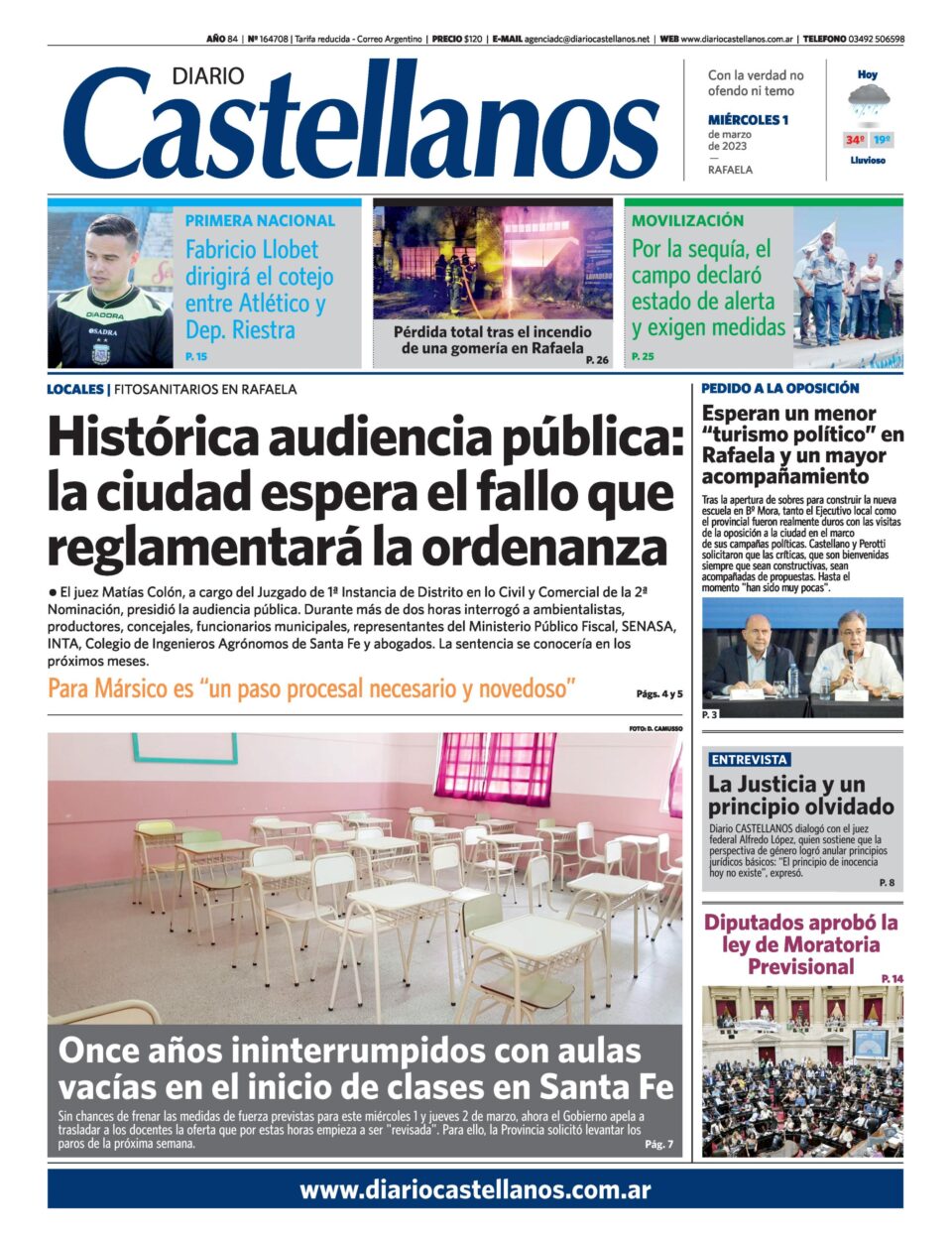Tapa y diario Castellanos…Informate!