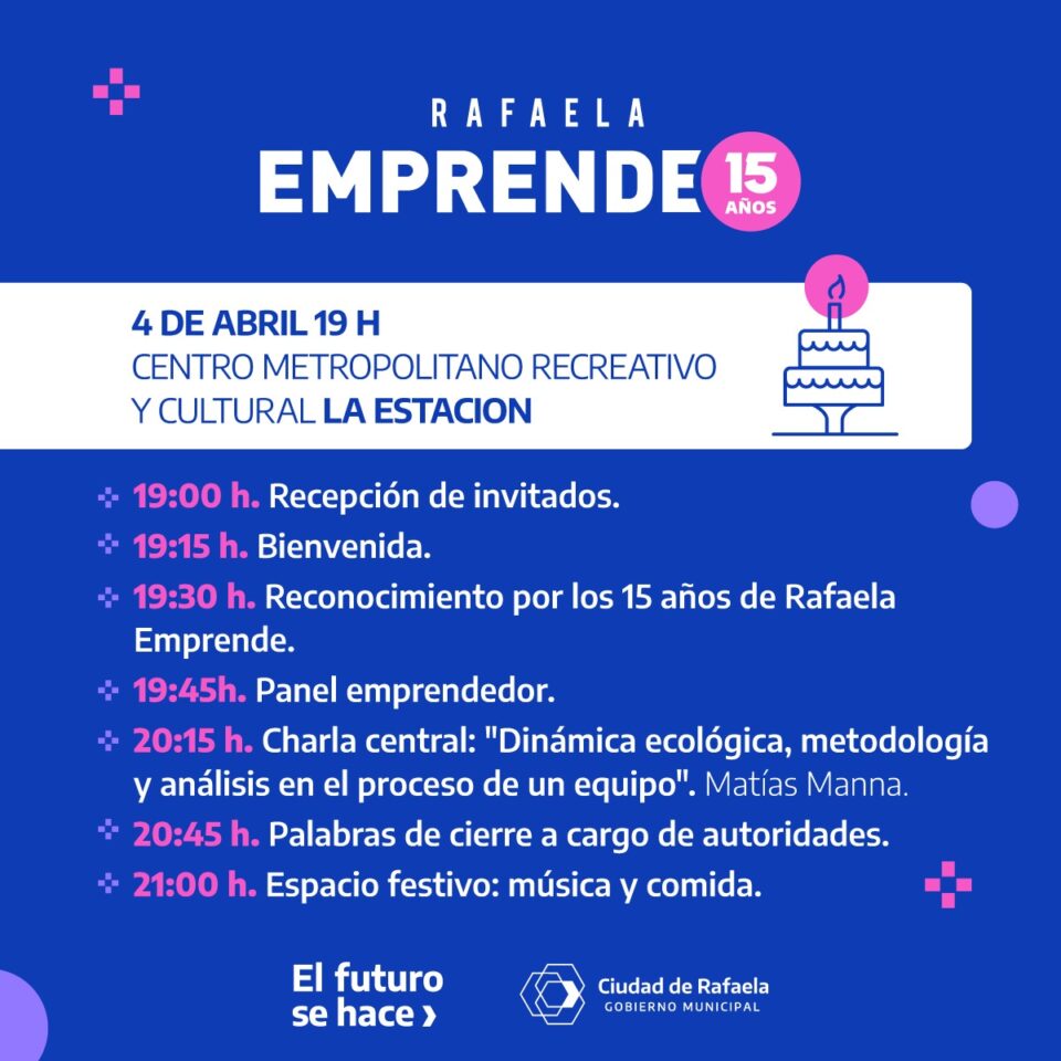 Este martes se celebran los 15 años de Rafaela Emprende