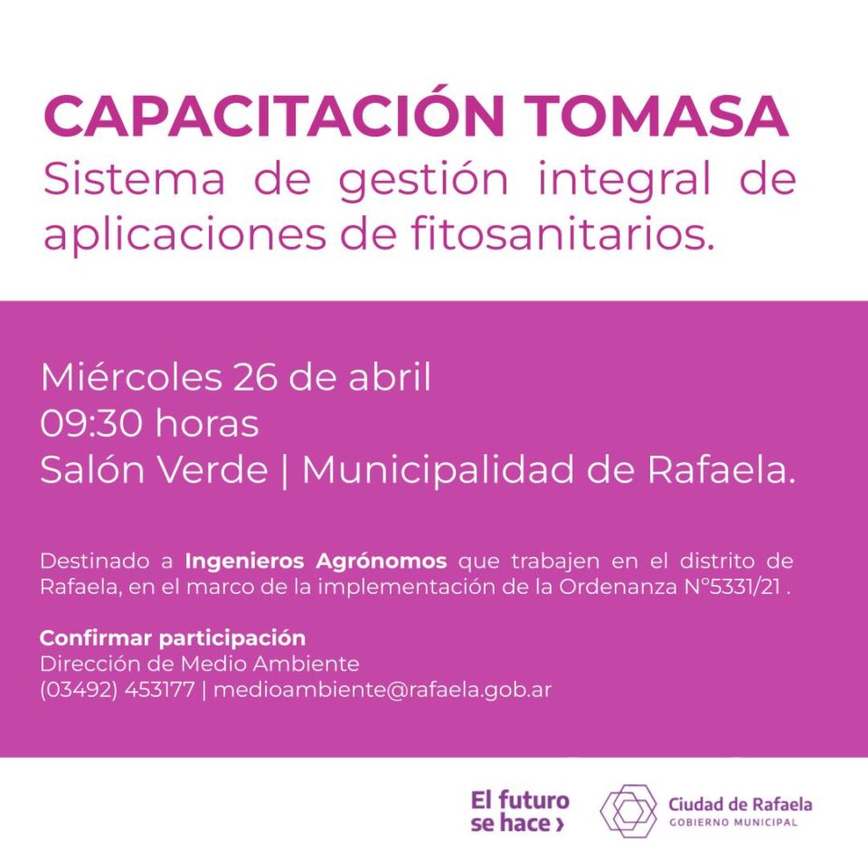 Capacitación sobre el sistema de gestión integral de aplicaciones de fitosanitarios