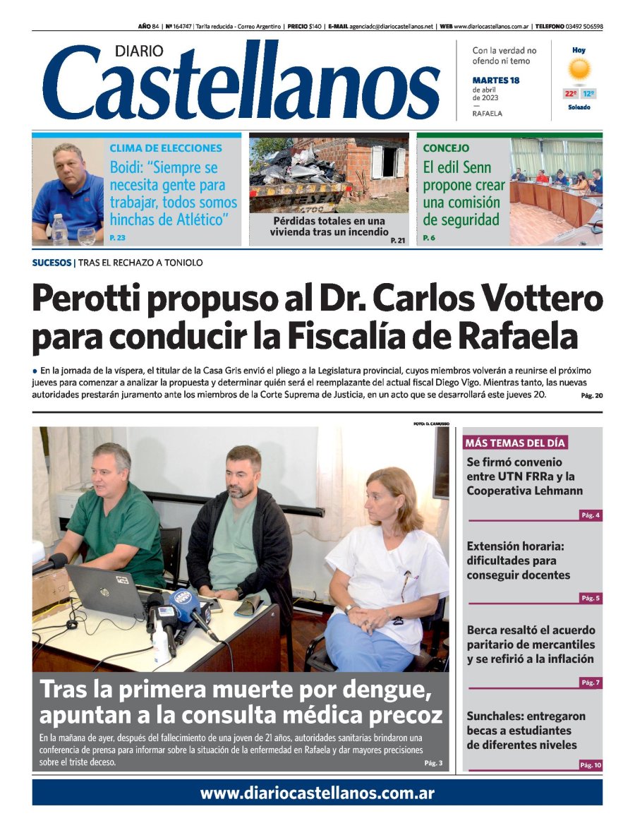 Tapa y diario Castellanos….Informate!!!!!
