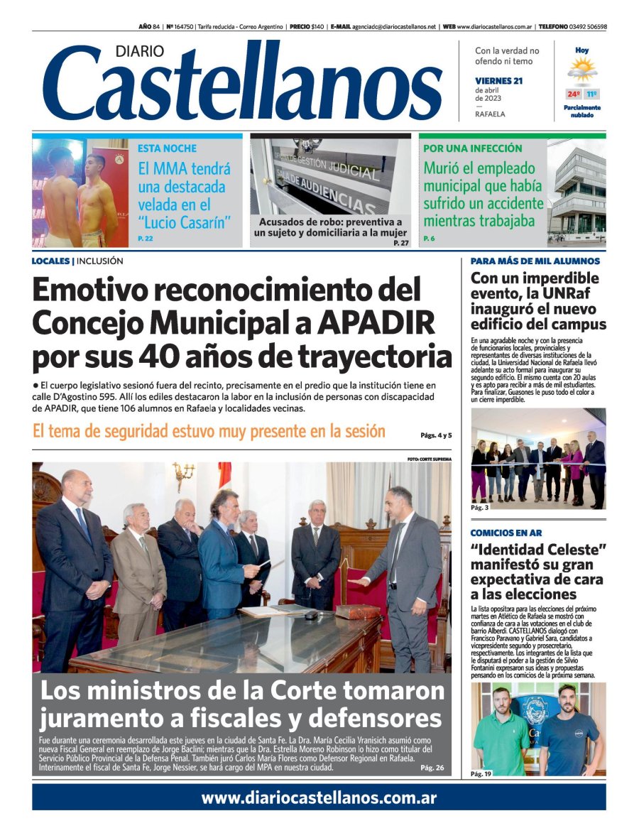Tapa y diario Castellanos….Informate!!