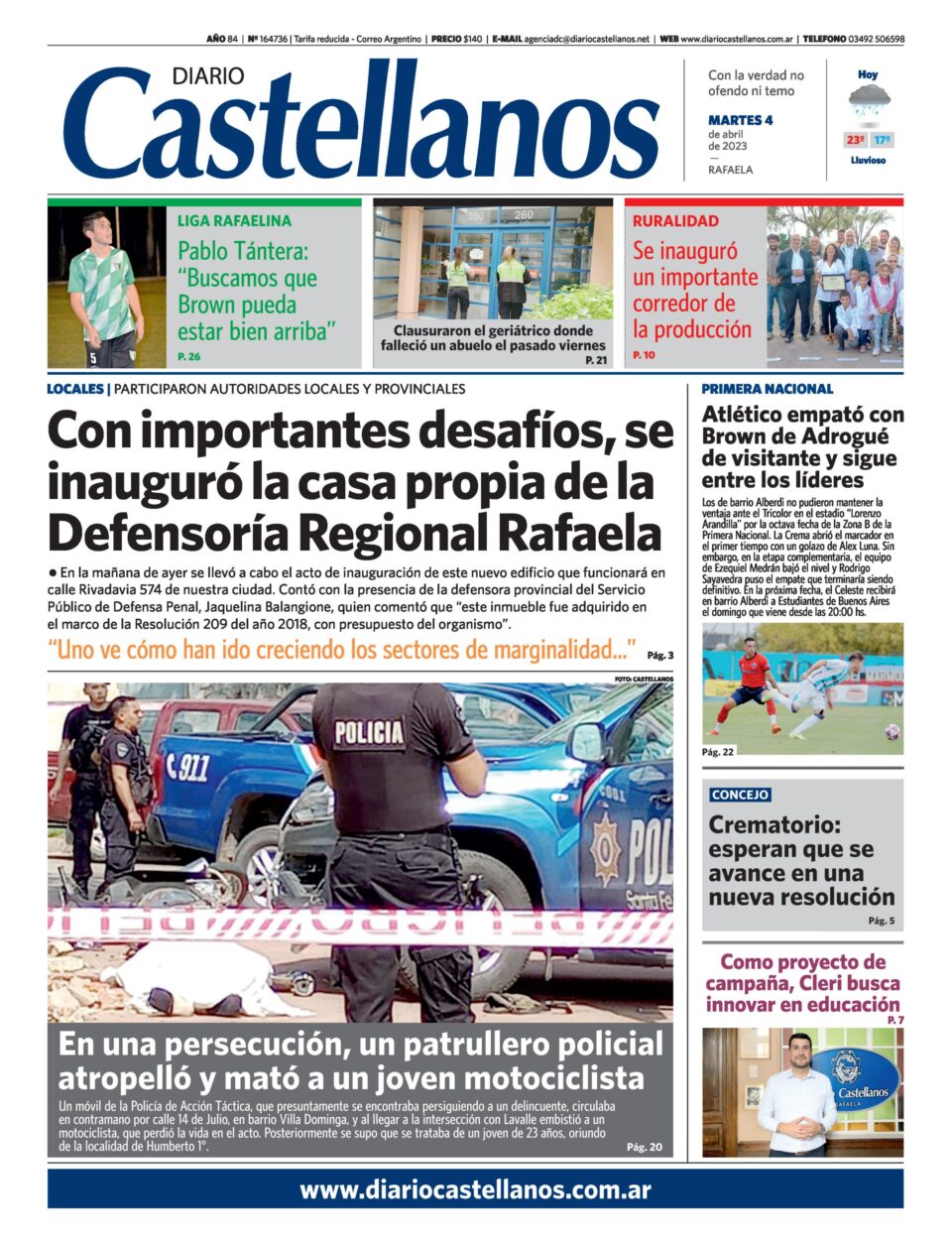 Tapa y diario Castellanos….Informate!!!