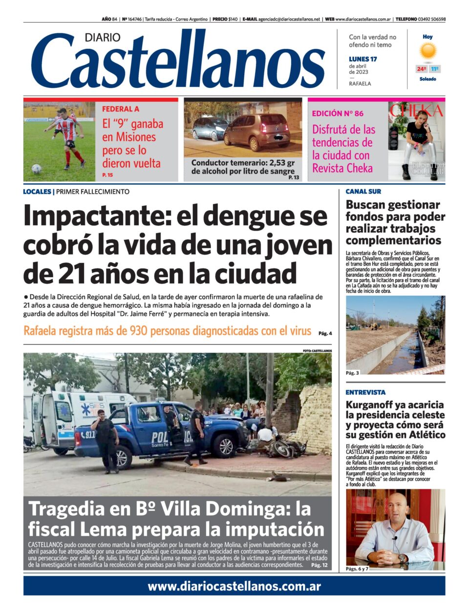 Tapa y diario Castellanos…Informate!!!