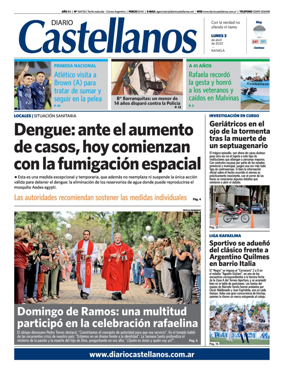 Tapa y diario Castellanos…..Informate!!