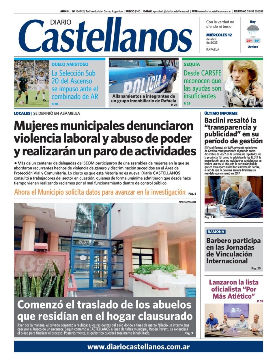 Tapa y diario Castellanos….Informate!!!!!