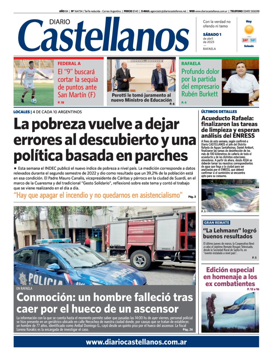 Tapa y diario Castellanos….Informate!!