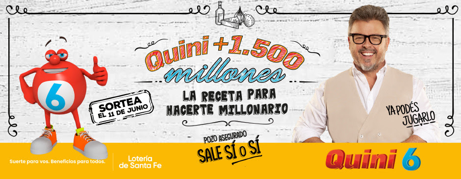 Quini 6 lanza QUINI + .500 MILLONES