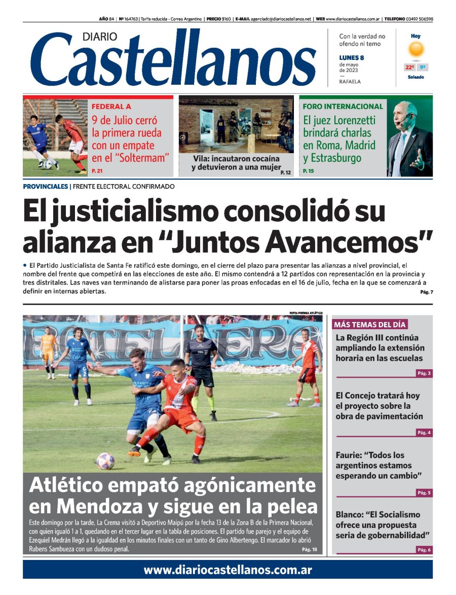 Tapa y diario Castellanos….Informate!!