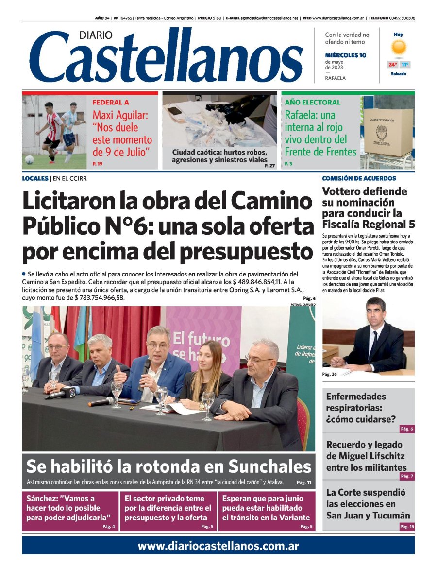 Tapa y diario Castellanos…Informate!!!
