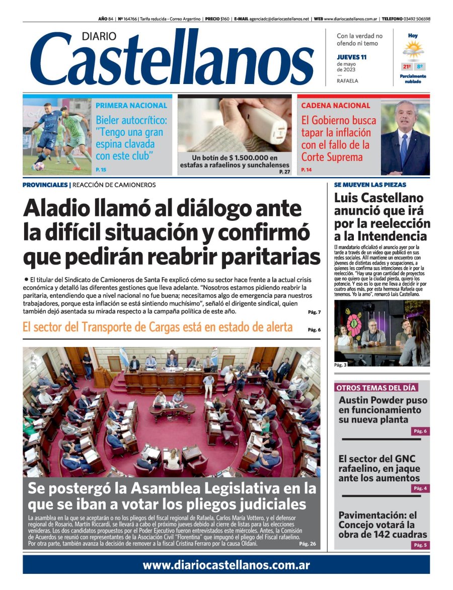 Tapa y diario Castellanos…Informate!!!
