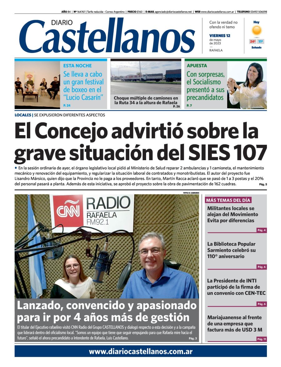Tapa y diario Castellanos…Informate!!