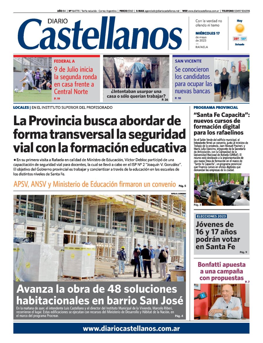 Tapa y diario Castellanos….Informate!!!
