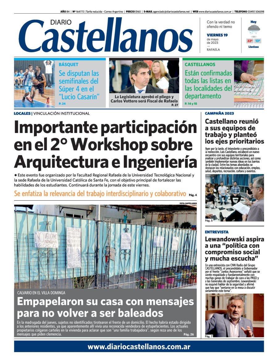 Tapa y diario Castellanos…Informate!!!