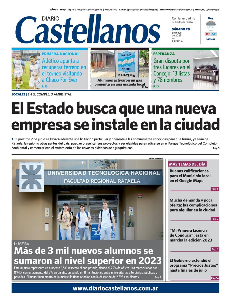 Tapa y diario Castellanos…Informate!!!